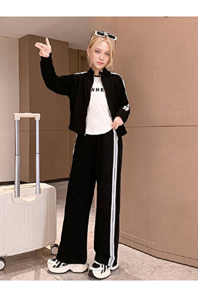 Take Two By Styli Teens Side Striped Panel Jacket and Pants Set