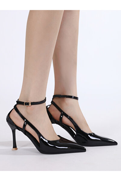 Sneak-a-Peek By Styli Plain Ankle Strap Stiletto Heel Pumps