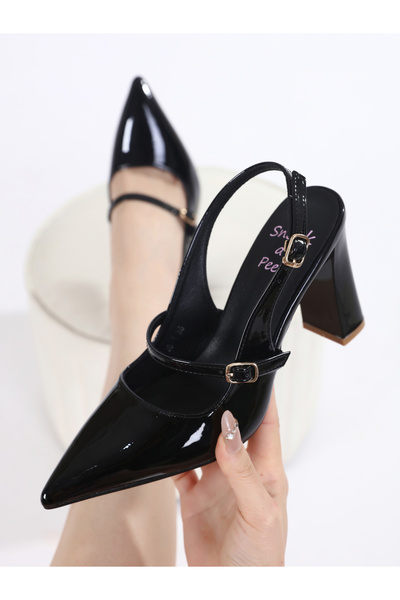 Sneak-a-Peek By Styli Plain Pointed Toe Block Heel Pumps