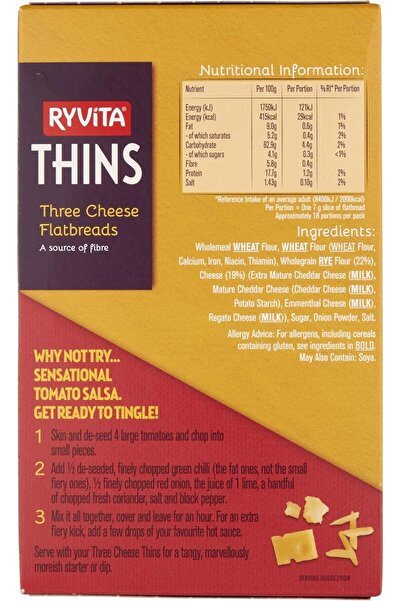 JORDANS خبز ريفيتا ثينز بثلاثة أنواع من الجبن، 125 غرام