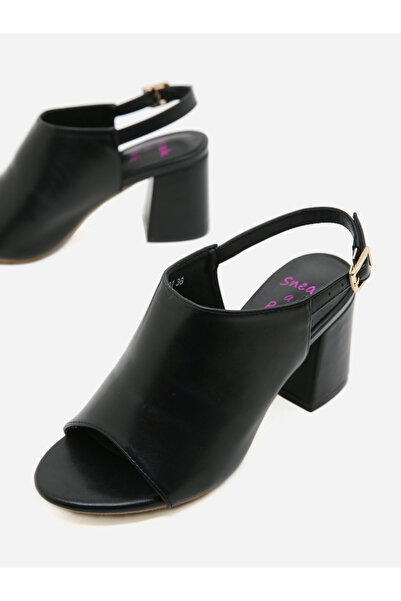 Sneak-a-Peek By Styli Buckle Slingback Block Heel Sandals