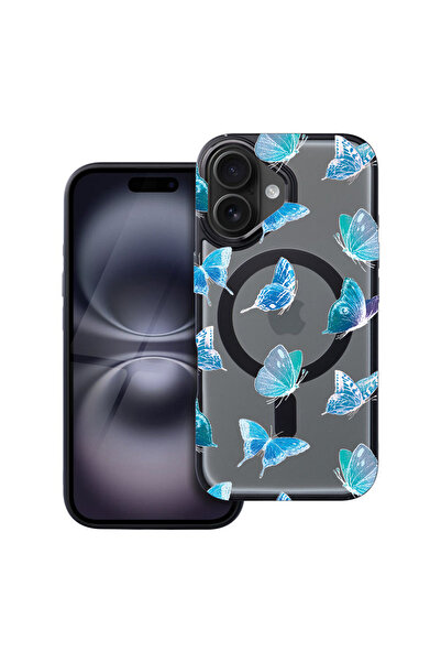 bestcase Carcasă MagSafe Shield pentru Apple iPhone 16, model fluture, husa 1...