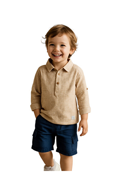 Dirkje By Styli Boys Gingham Shirt and Shorts Set