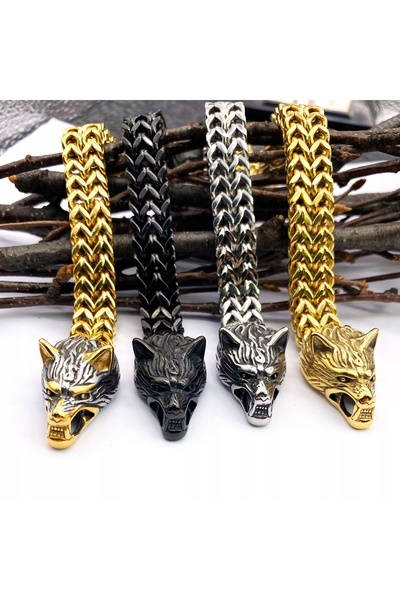 Other VIKING BRACELET Wolves Nordic Amulet 316L 439