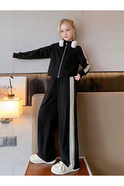 Take Two By Styli Teens Side Striped Panel Jacket and Pants Set