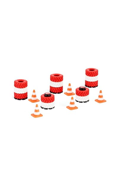 Siku Perimeter Demarcation Tires and Stakes 6854 - 30 White and Red Tires, 20 Supports and