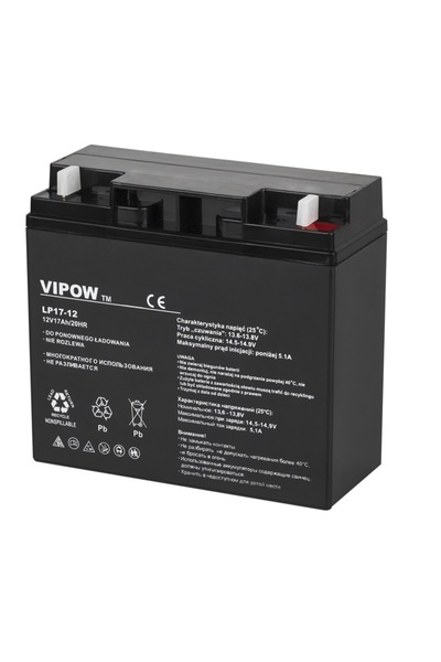 Vipow Baterie cu gel și plumb, 12V 17Ah, - Tehnologie sigură și durată de via...
