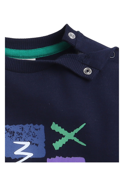 Victor and Jane By Styli Boys Navy Graphic Sweatshirt and Joggers Set
