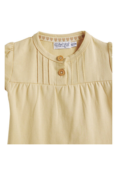 Dirkje By Styli Girls Beige Cotton Top and Printed Shorts Set