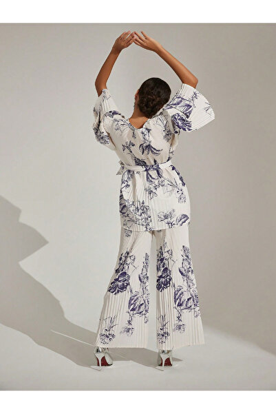 Take Two By Styli Pleated Floral Print Top and Trouser Co-Ords