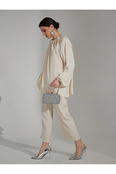 Take Two By Styli Oversized Drawstring Neck Top and Pants Co-Ords