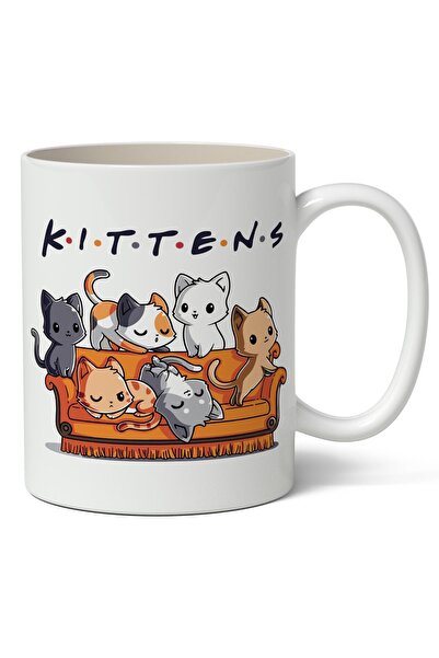 Toyaso Kittens Friends Cats Cats Themed White Mug Cup Gift for a Friend or Loved One