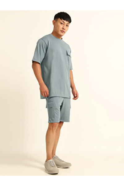 Bushirt By Styli Men Drop-Shoulder Oversized T-Shirt and Shorts Set