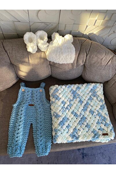 Alizee el örgüsü bebek tulumlu set