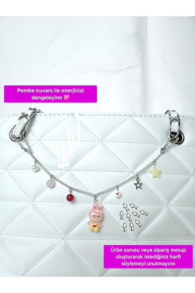 LE&DA Accessory Lanț pentru geantă Labubu din piatră naturală