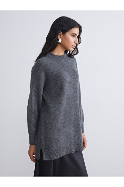 LC Waikiki LCW Modest Bisiklet Yaka Oversize Kadın Triko Tunik