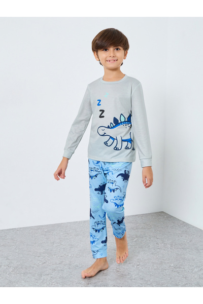 Styli Printed Long Sleeve T-Shirt and Pyjama Set