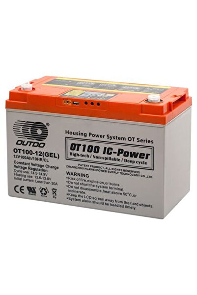 Rebel Baterie cu gel, ciclu profund, 12v 100ah, cu afișaj