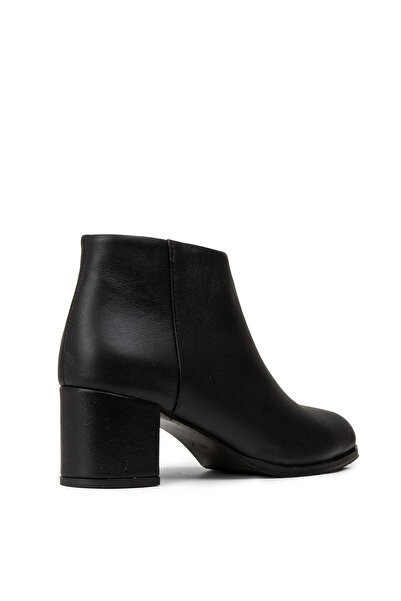 Deery Women's Genuine Leather Black Zippered Boots