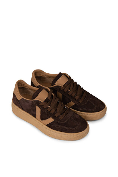 Deery Kadın Hakiki Süet Kahverengi Sneaker Ayakkabı