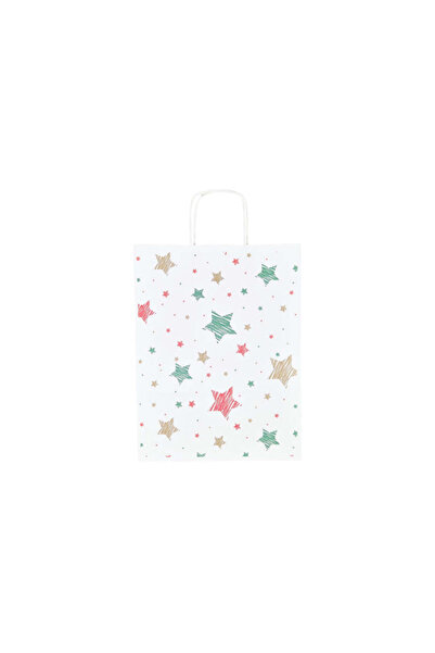 Papette Set of 10 Kraft Paper Bags with Pattern 5 Christmas 24 x 31(H) x 10cm