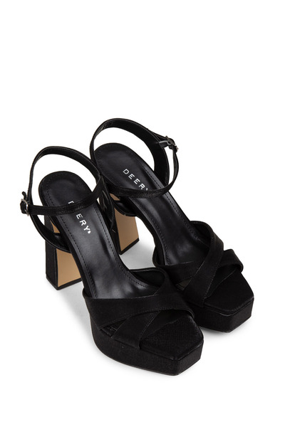 Deery Women's Black Evening Dress Shoes Platform Heel