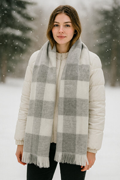 MEKİK BUTİK Eșarfă în carouri în carouri, cu textura moale, de calitate premium