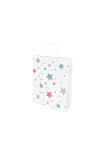 Papette Set of 10 Kraft Paper Bags with Pattern 5 Christmas 24 x 31(H) x 10cm