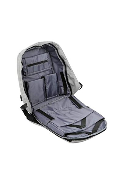 Generic حقيبة ظهر للكمبيوتر المحمول مضادة للسرقة مع منفذ شحن USB رمادي/أسود