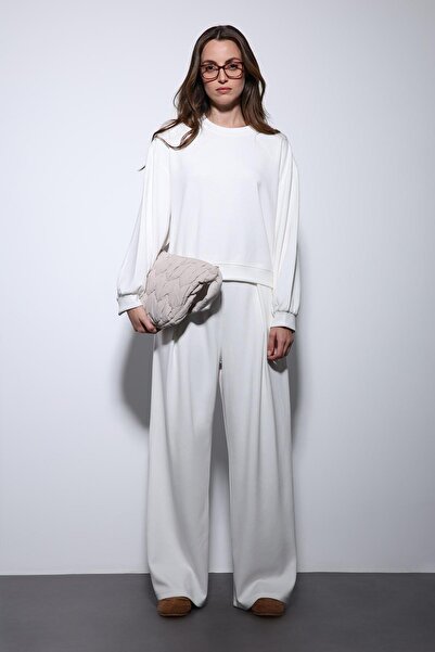 Antioch Ecru Wide Leg Relaxed Women's Suit