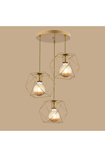 Bella Maison Celine 3'lü Yuvarlak Sarkıt Avize Eskitme (50x90 cm)