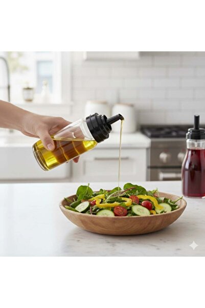 QLUX IDEAS مجموعة موزع الزيت والخل الزجاجي (قطعتين)