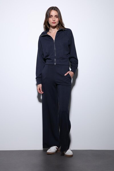 Antioch Navy Blue Zippered Women's Tracksuit Set