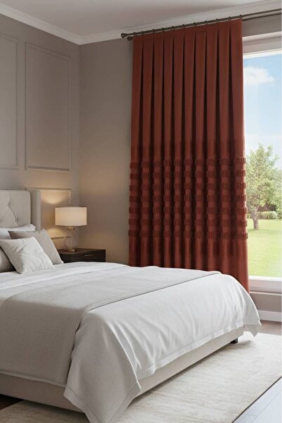Madame Dower ✨   Noble Pano Tile Background Curtain 1X3 Frequent Pleats Double Wing |   Modern & Stylish Living Room Curtain