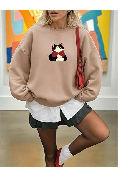 Wish BF Unisex Ανδρικό/Γυναικείο Φούτερ με παπιγιόν Cat Colorful Special με τ...