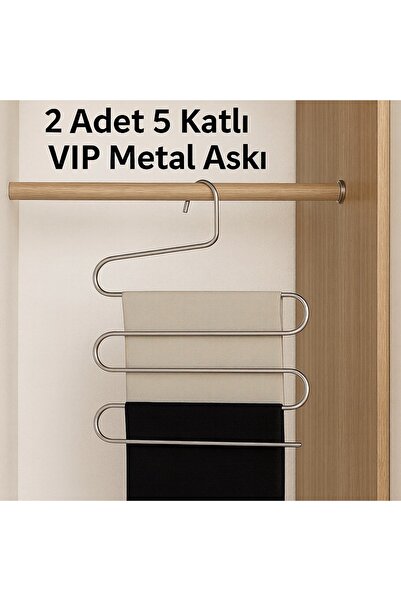 Vip Home Concept Market Ürünleri Metalna vešalica za odeću sa 5 odjeljaka, 2 ...