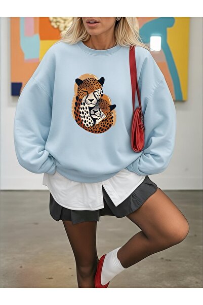 Wish BF Hanorac unisex pentru bărbați/femei Leopard Valentine Colorat Persona...