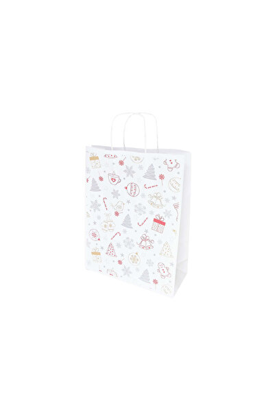 Papette Set of 10 Kraft Paper Bags with Pattern 3 Christmas 24 x 31(H) x 10cm