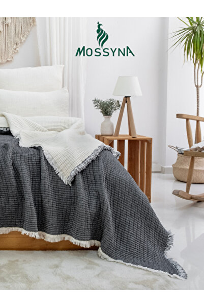 Mossyna Moss Muslin Quilt 100% Cotton 6 Layers 2500 Gr - 245 X 265 cm - 170 X 240 cm