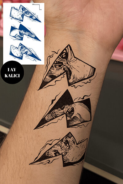 TAKIŞTIR Şimşek Figürlü 12 Saat Sonra Kararan Geçici Orta Dövme Tattoo