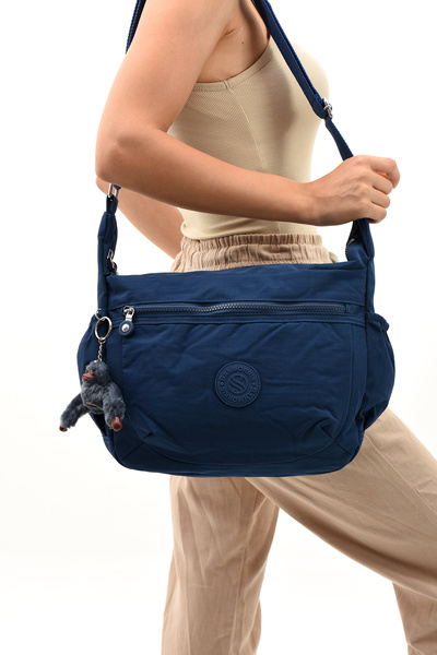 Sanmorris Unisex Su Geçirmez Buruşuk Kumaş Büyük Çapraz Çanta 3045