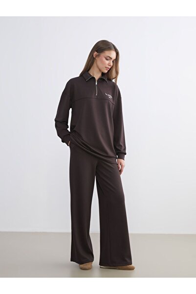 LC Waikiki LCW Modest Стильна сорочка з високим коміром та вишивкою Oversize Жіноча сорочка-туніка