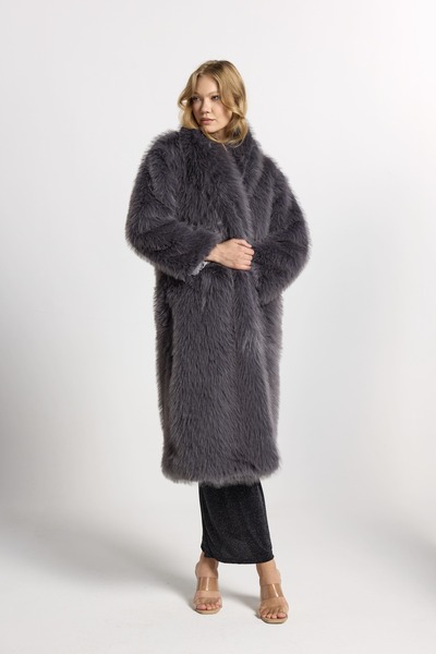 Ulino Uzun Suni Kürk Ceket