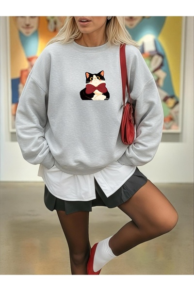 Wish BF Unisex Ανδρικό/Γυναικείο Φούτερ με παπιγιόν Cat Colorful Special με τ...