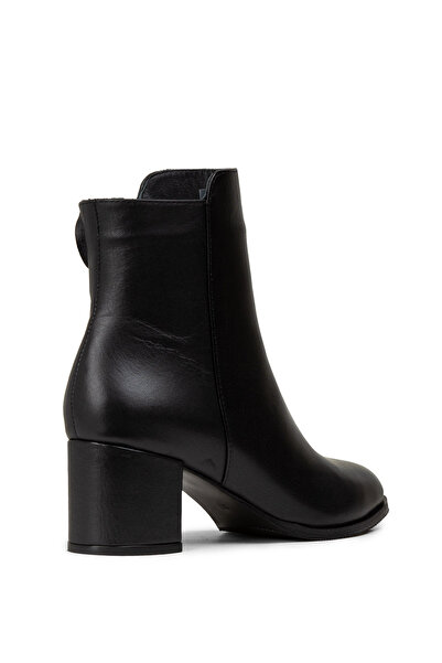 Deery Women's Genuine Leather Black Zippered Boots