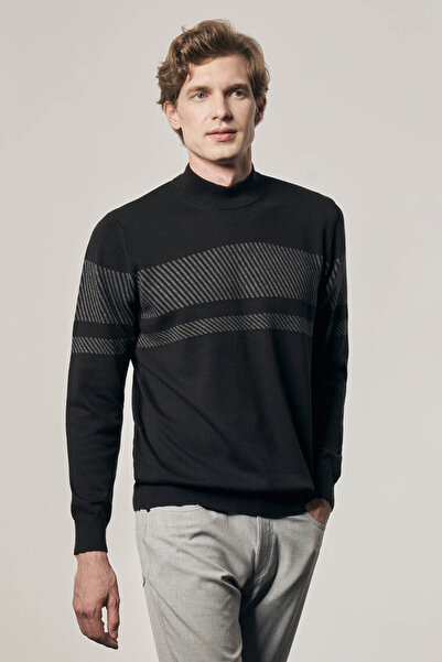 İmza Half Turtleneck Comfort Fit Knitwear Black Men's Sweater 1012255213