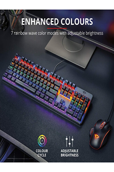 Trust GXT 865 Asta Mechanical Keyboard – US Layout, Red Switches, LED Backlight, Anti-Ghosting