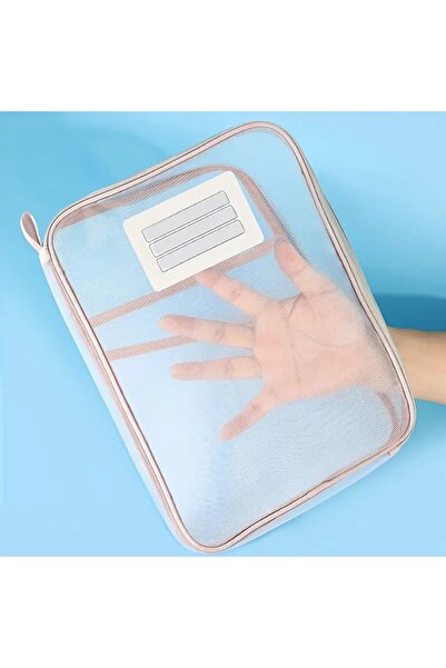 GlassySKY Transparent Mesh Storage Bag,School Office Work Organizer Briefcase