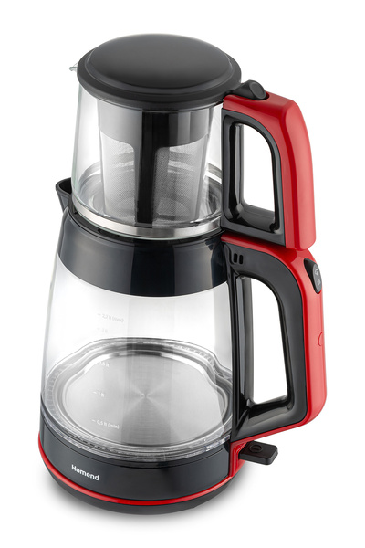 HOMEND Infinity XL 1764H Glass Tea Maker Black Red