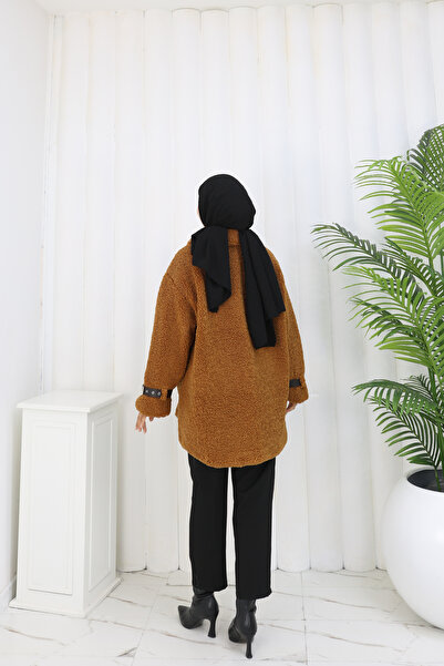 MİSS M.A.T FASHİON Teddyy Fur Coat with Sleeves and Belt Winter Fur Coat